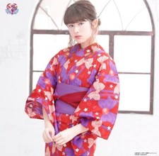 Sailor Moon Mars Red 25th anniversary Japanese Outfit Kimono Yukata Obi set