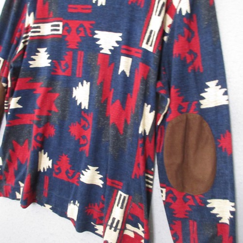Lauren Ralph Lauren Top Plus 2X Aztec Elbow Patch Henley Southwestern Old Money - Picture 8 of 9