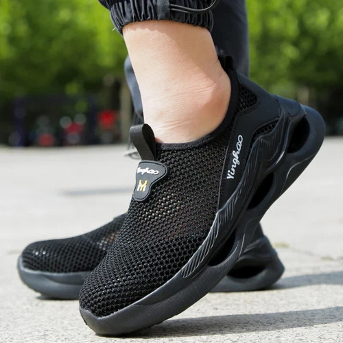 Neu Herren Leichte SommerArbeitsschuhe Stahlkappe Atmungsaktiv Sicherheitsschuhe - Bild 1 von 26