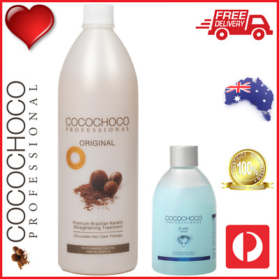    COCOCHOCO Pro ORIGINAL 1000ml + PURE 250ml Brazilian Keratin Salon Treatment