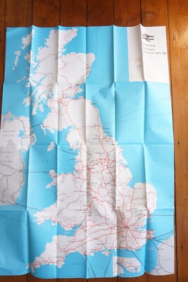 1983 1984 British Rail Passenger Network Railway Map 