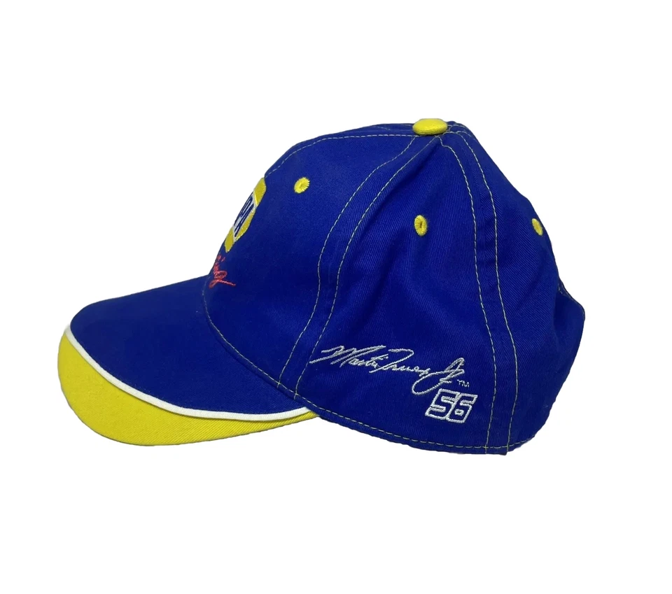 NAPA Racing Martin Truex Jr #56 Gorra Ajustable Azul y Amarillo RON CAPPS Foto 2 de 4