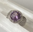 Vintage Inspired Amethyst Sterling Silver Size 7.75 Ring 5.8g — photo 2