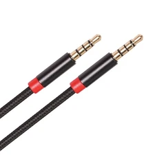 3.5mm AUX Audio Cable 3.5mm Speaker Cable 4 Pole Nylon Headphone Car MP3 AUX