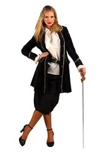 Damenjacke Bad Betty Piratin Rokoko Barock schwarz Karneval Fasching Kostüm
