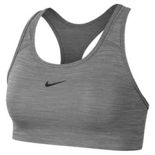 NEW Nike Women's Medium Support Padded Swoosh Sports Bra BV3636 Smoke Grey Small