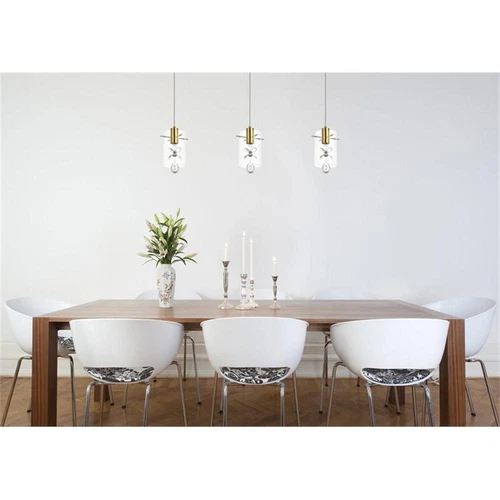 Elegant Lighting Hana 1-Light Aluminum Glass and Metal Pendant in Gold - Picture 8 of 8