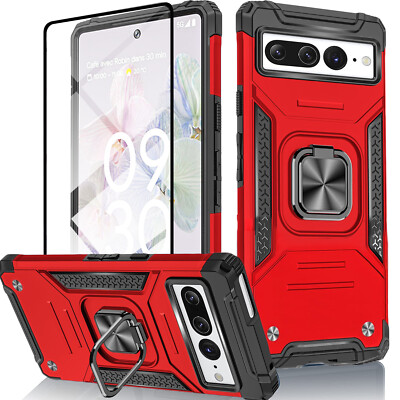 For Google Pixel 7A/7/7 Pro/6A Case Phone Cover Shockproof + Tempered Glass