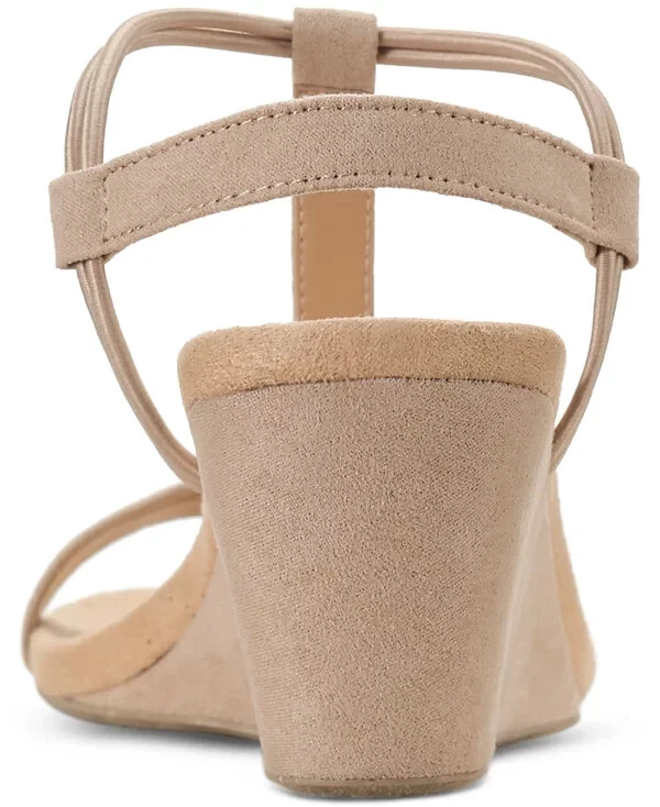 Style & Co Mulan Womens Wedge Sandals Taupe Microfiber - Image 3 of 3