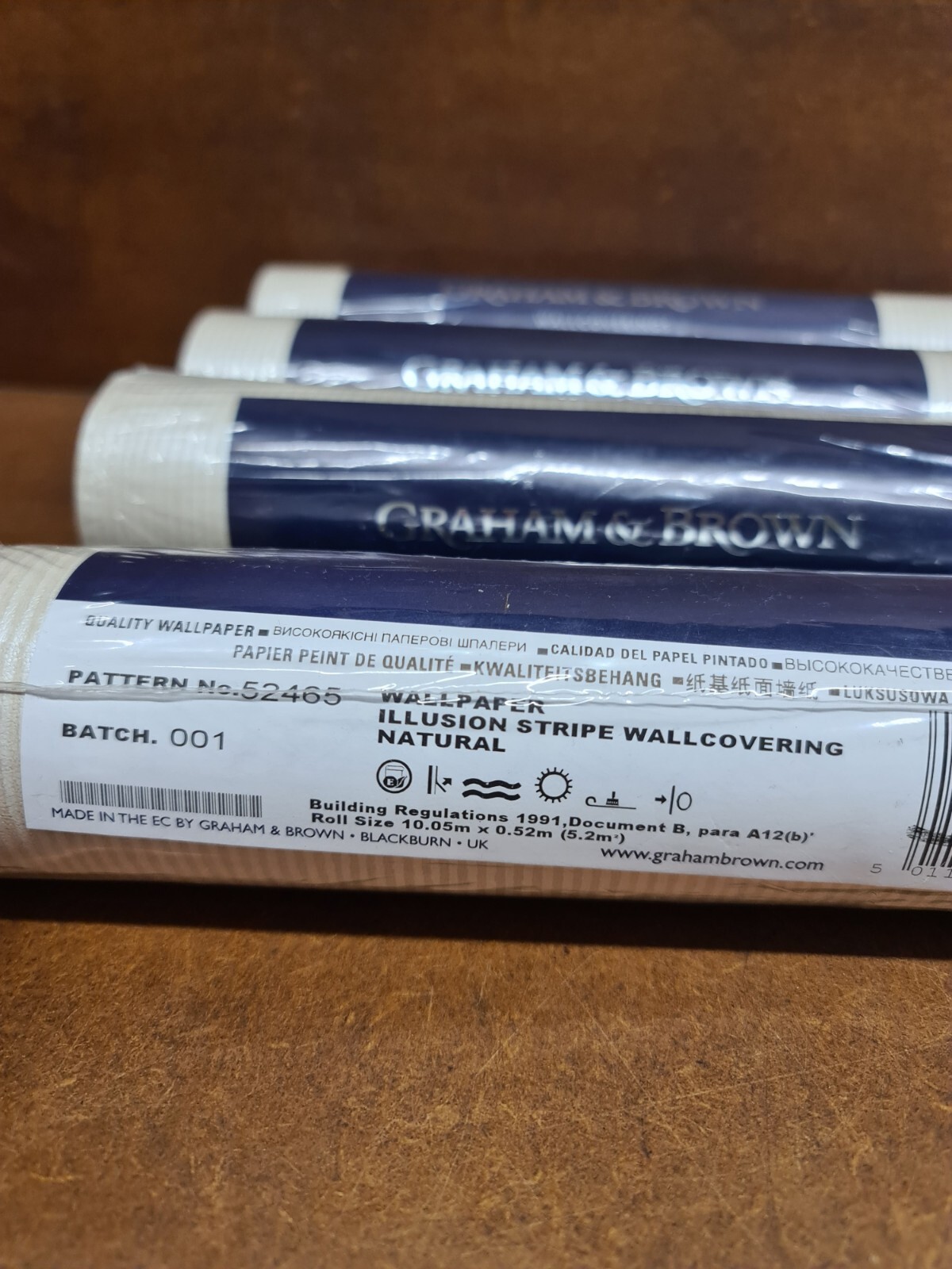Graham & Brown Wallcoverings Wallpaper Pattern 52465 Illusion Stripe