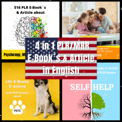 4 in 1 PLR/MRR E-Book´s & Article in Englischer Sprache, mit Lizenz