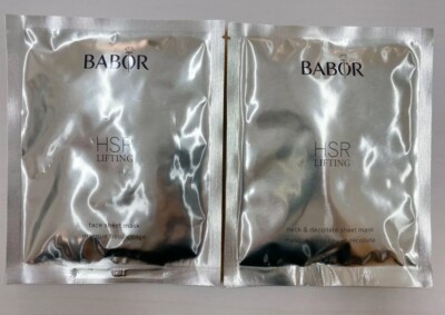 Babor HSR Lifting Sheet Mask for Face + Neck/ Decollate, 5 Sets Of Two Masks.