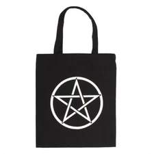 GOTH CULT COLLECTABLE REUSABLE PENTAGRAM TOTE BAG, BN, FREE UK POST (18924)