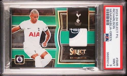 2023/24 Panini Select Premier GREEN Select Memorabilia Richarlison /5 PSA 9