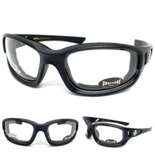 Men's MOTORCYCLE Riding Padded Safety Protective Clear Lens SUN GLASSES GOGGLES