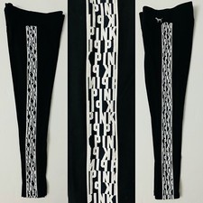 Victoria's Secret PINK Ultimate Yoga Legging Black/White Logo Medium M NEW 