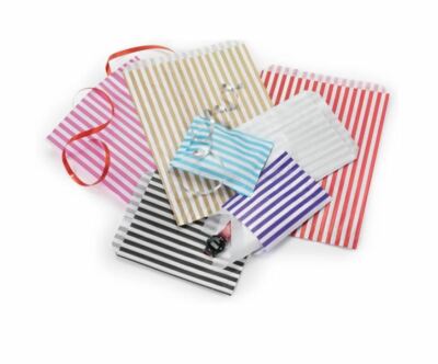 GESTREIFTE SÜSSIGKEITEN PAPIERTÜTEN FÜR SÜSSES GESCHENK BUFFET HOCHZEITSTORTE GESCHENK 5'' x 7''