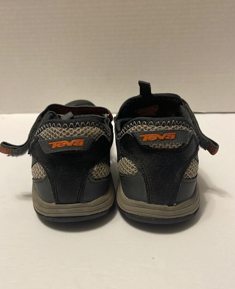 Sandalias TEVA para niños talla 2 gris punta cerrada senderismo exterior cierre gancho y bucle Foto 3 de 4