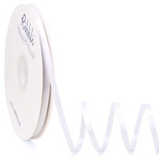 White Satin Ribbon Double Faced Satin 1/4 Inch x Continuous 100 Yards-White R...