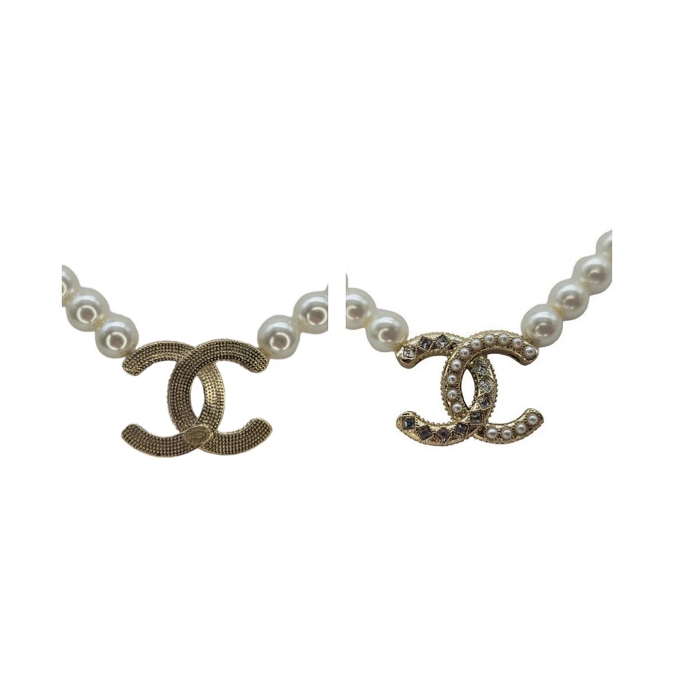 Collar Chanel Baguette CC de perlas de imitación y cristal Foto 4 de 4