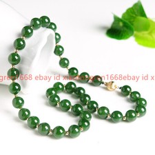 Natural Pretty 8/10/12mm Green Jade Gems Round Beads Jewelry Necklace 16-36in