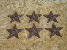 6 Cast Iron Stars Washer Texas Lone Star Ranch 3" Primitive Rustic Craft Decor 
