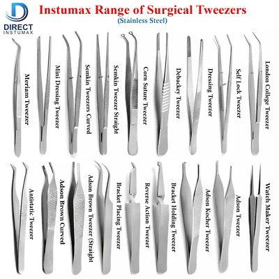 Surgical Tweezers Dental Medical Nursing Cotton & Dressing Forceps Serrated Tips