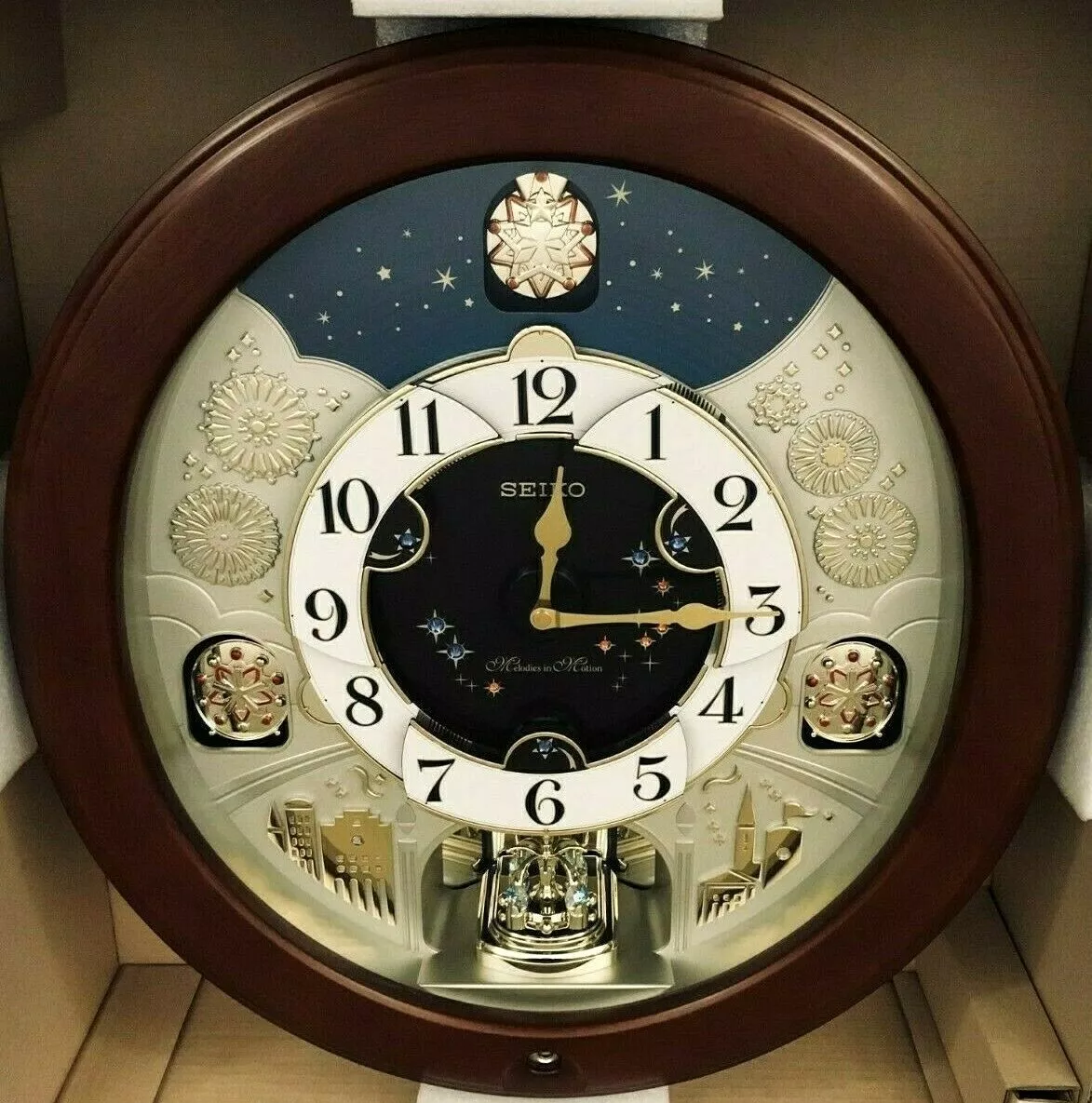 Seiko melodies in motion wall clock with swarovski online crystals