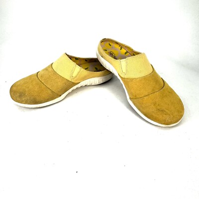 Spenco Siesta Nuevo Bokeh Mule Yellow Suede Slip On Casual Low Woman s 7.5D