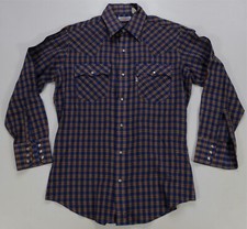 Rare VTG LEVI  S Strauss Plaid Pearl Snap Button Casual Shirt 70s 80s Cowboy SZ M