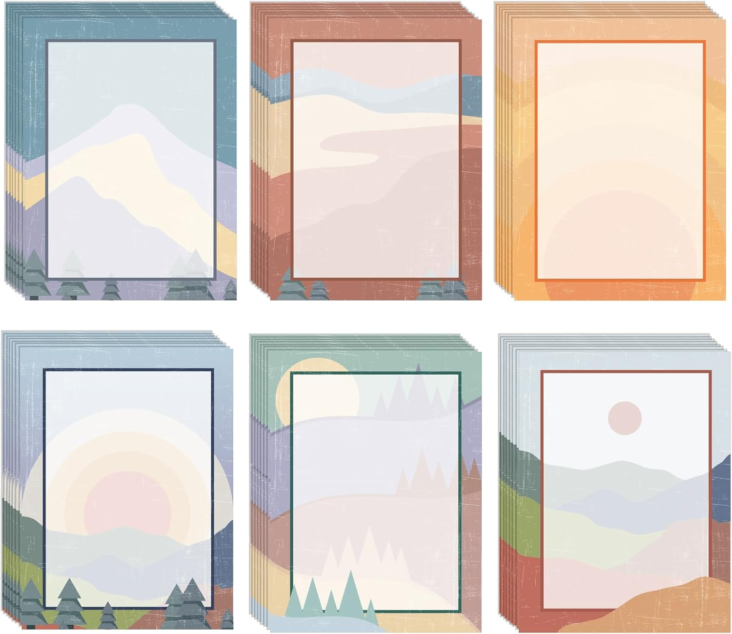 120 Sheets Stationery Paper Decorative Printer Paper 8.5 X 11 Inch Border Design