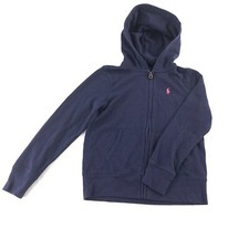 Youth Polo Ralph Lauren Hoodie Jacket Medium Navy Blue Pink Pony Kids Classy Top