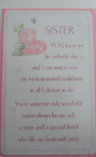 Pocket Keepsake Messages " SISTER" Wallet/ Purse (boota)