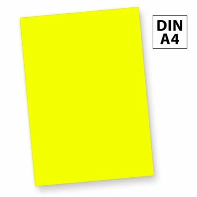 TATMOTIVE NEU! Briefpapier gelb 50 Blatt Neonpapier Leuchtpapier DIN A4 neongelb