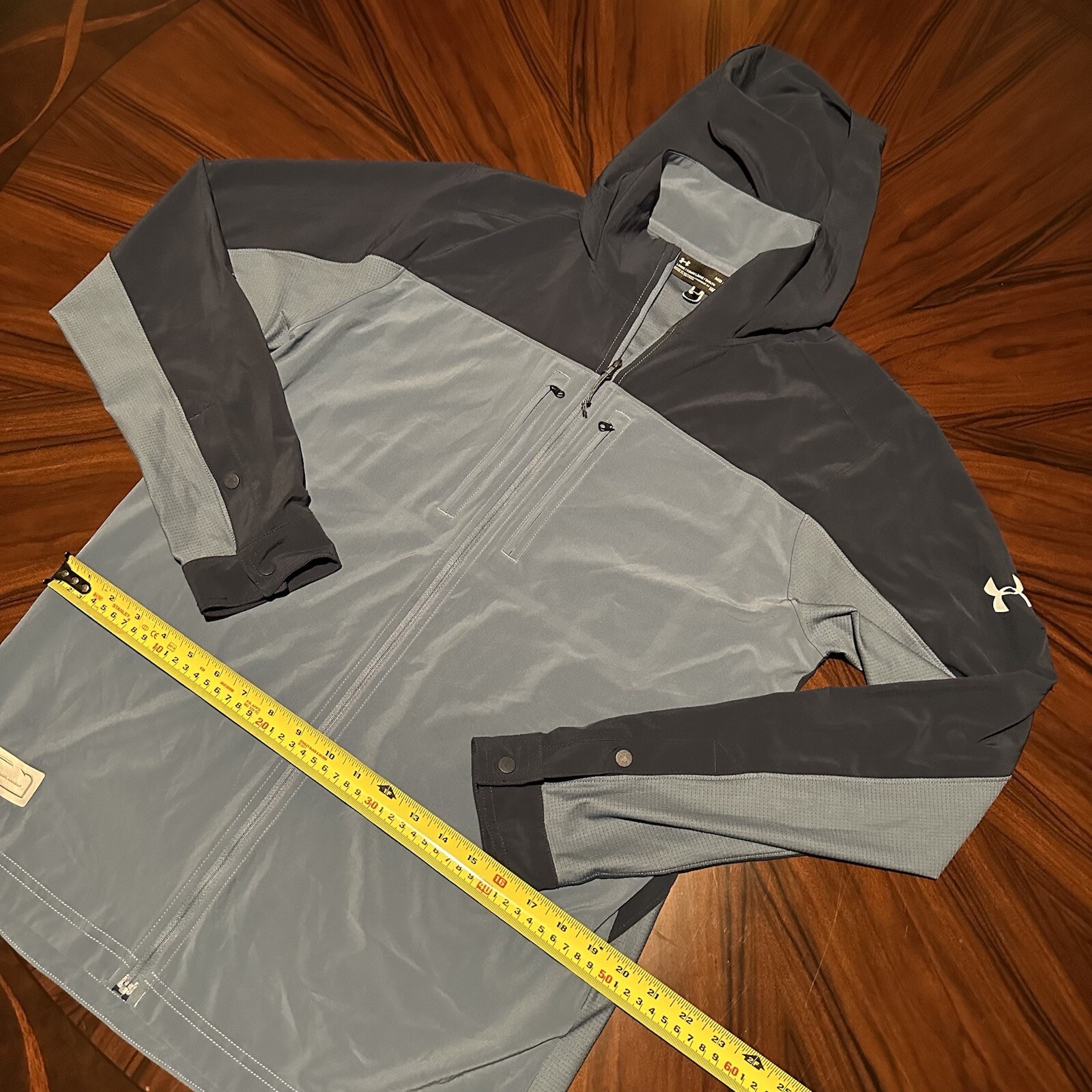 Under Armour FISH Men's Hybrid Full Zip Fishing Jacket Gray Black Medium M