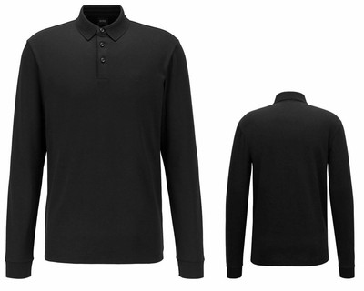 Long Sleeves Polo Shirt Black 