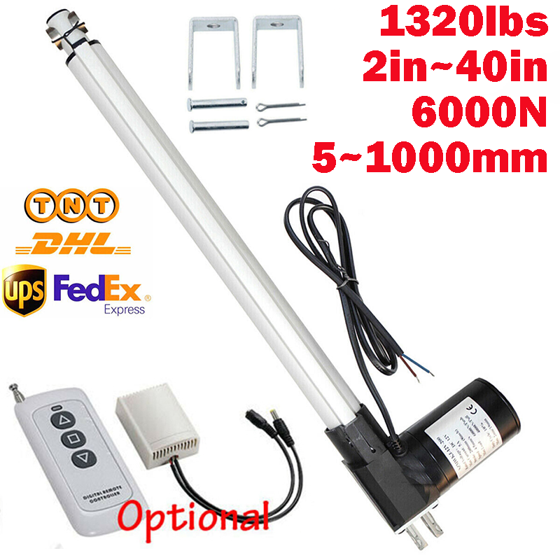 Attuatore Lineare Elettrico 6000N (1320LB) 12V Corsa 1000mm (40") - Nuovo