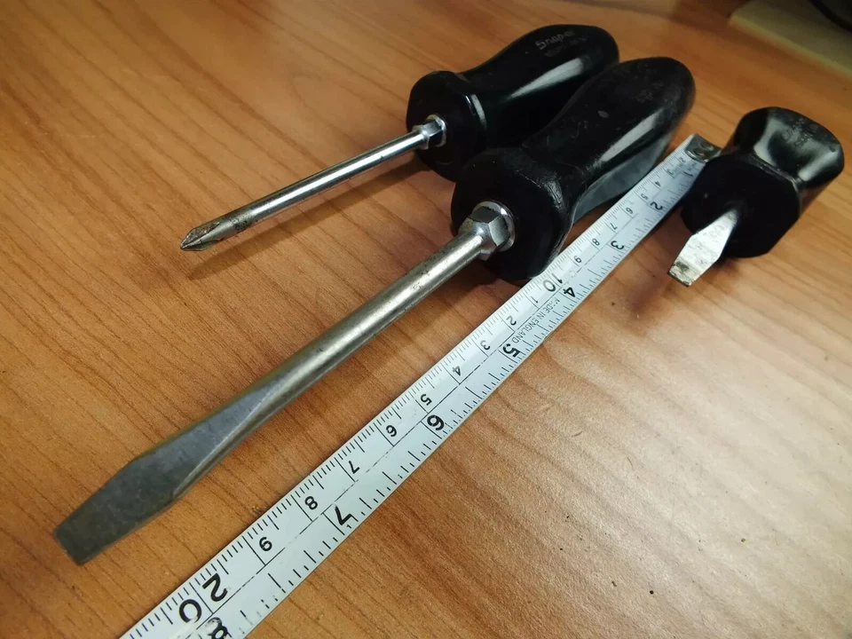 3 Snap On Screwdriver SDD4 , SDP31 , SDD1 Flat Tip / Phillips . USA - NOT China - Image 4 of 4