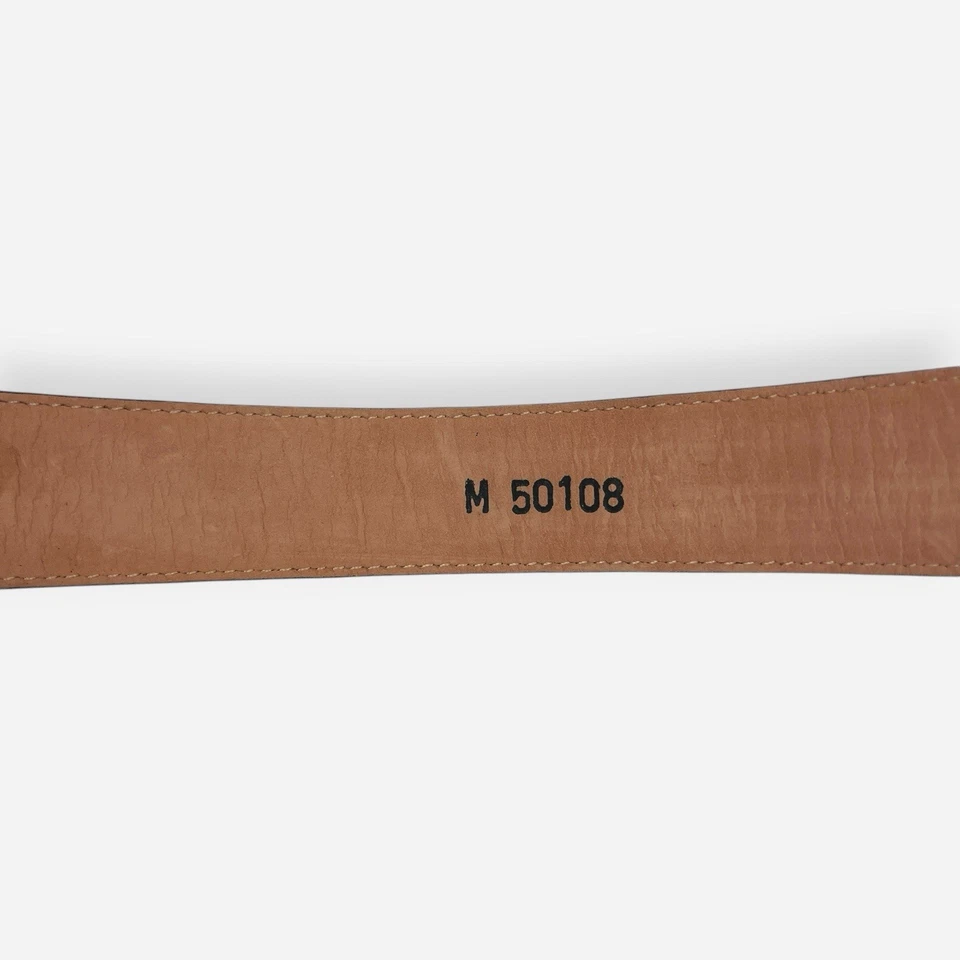 Vintage Brighton Belt Women Medium Leather Croc Embossed Brown USA Brass 50108 - Image 2 of 4