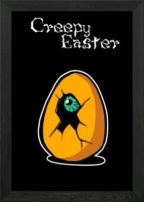 Gerahmtes Wandbild Ostern Gruselei Poster Leinwanddruck Bild