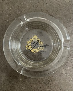 Vintage Fairmont Hotel Ashtray Round Clear Glass 4 1/2" Motel Advertising 1970s