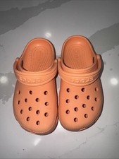 Crocs Classic Clog Unisex Kids Peach Slip On Clogs US Kids 11