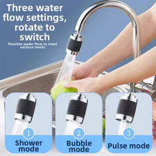 3-Mode Faucet Filter for Kitchen 360 Rotation For splash Resistant Use