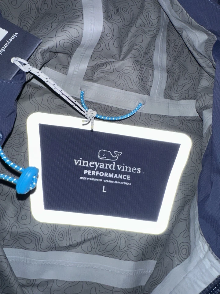 NUEVA Chaqueta de Lluvia Vineyard Vines Para Hombre Talla Grande Azul Sobre la Lleva Embalable Foto 3 de 4