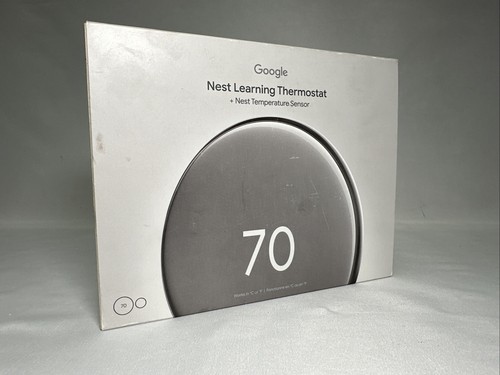 Google Nest Learning Thermostat 4th Gen+ Sensor - Polished Silver - NEW SEALED!