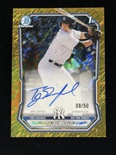 2026 Bowman Chrome T.J. RUMFIELD 1st GOLD Shimmer AUTO 08/50 Yankees Rockies