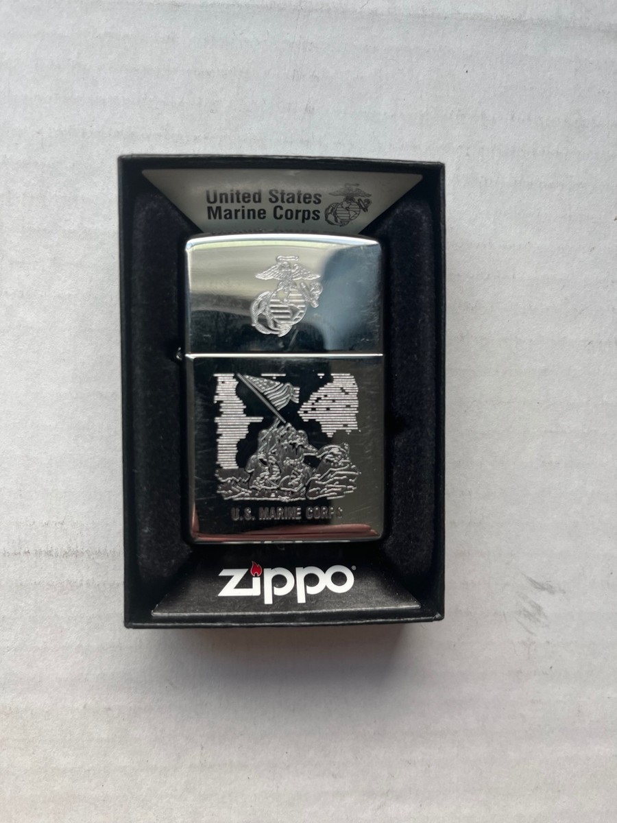 Marine Corps Engraved WWII Iwo Jima Memorial Military Zippo