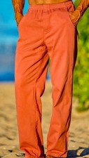 Crazy Shirts Hawaii Men  s Canton Pants M Medium Orange Tangerine Dyed 31 X 33