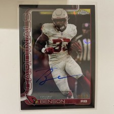 2025 Topps Chrome Trey Benson /10 Auto On Card Arizona Cardinals Wave SSP