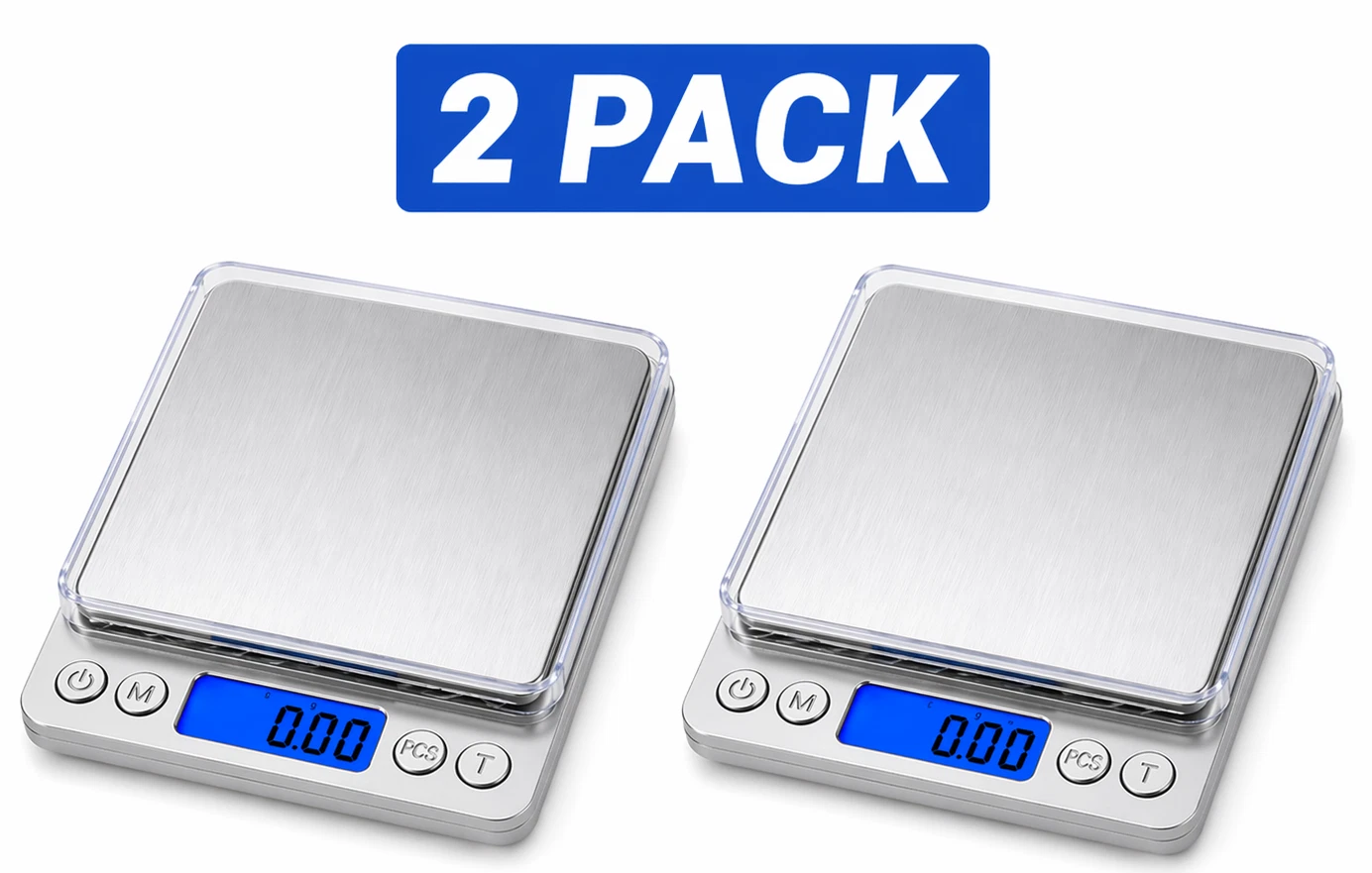 2 Pack Digital Gram Scale 3000g 0.1g Kitchen Coffee Jewelry Weight Oz g
